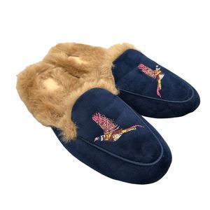 JOULES | Faux fur slide on slippers bird embroidery women’s UK 6 shoes comfy